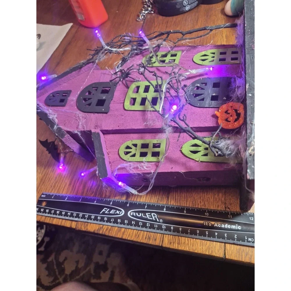 Wooden Halloween HOUSE With Lights